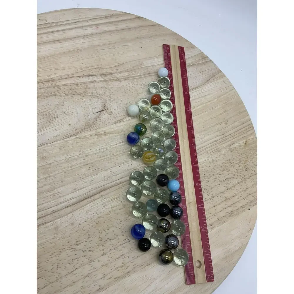 Glass Marbles Lot Mixed‎ Size Clear Green Multicolor Game Pieces Marble Set Toy